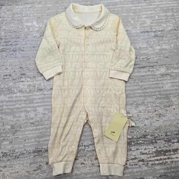 NWT Pure Born Organic Cotton One Piece Outfit Butter Yellow Collared 0-3 Month - Picture 1 of 6